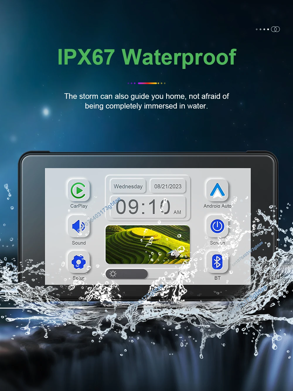 5 Inch Navigation Motorcycle Wireless Apple Carplay Android Auto Moto Navi GPS Navigator for Motorcycle IPX67 Waterproof Screen