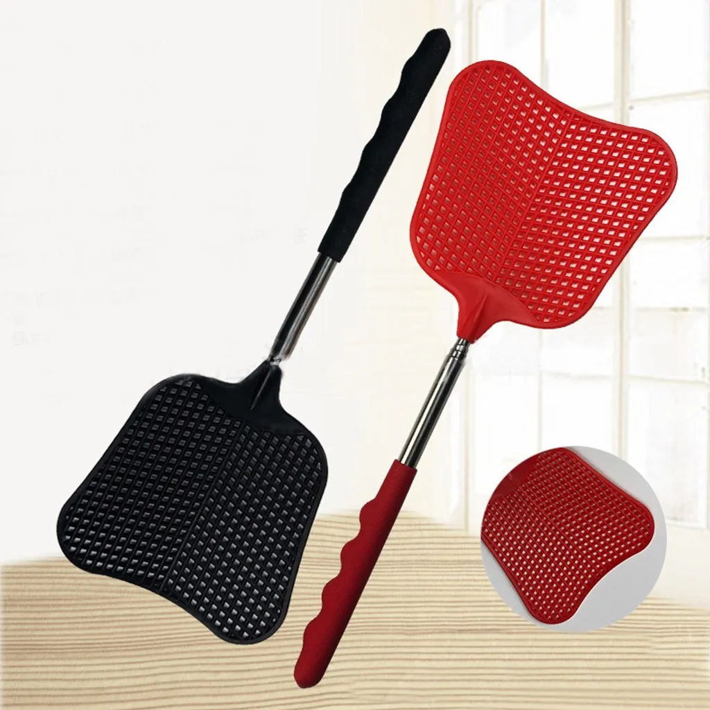 2PCS Telescopic Design Fly Swatters Non-slip Handle Durable Plastic Heavy Duty Flyswatter Summer Fly Swatters Insect Traps