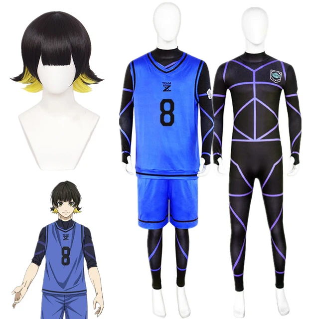 Blue Lock Anime Cosplay Costume Wig Bachira Chigiri Isagi Nagi Rin Kunigami  White Red Football Club Uniform Rose Net Sythetic - Cosplay Costumes -  AliExpress