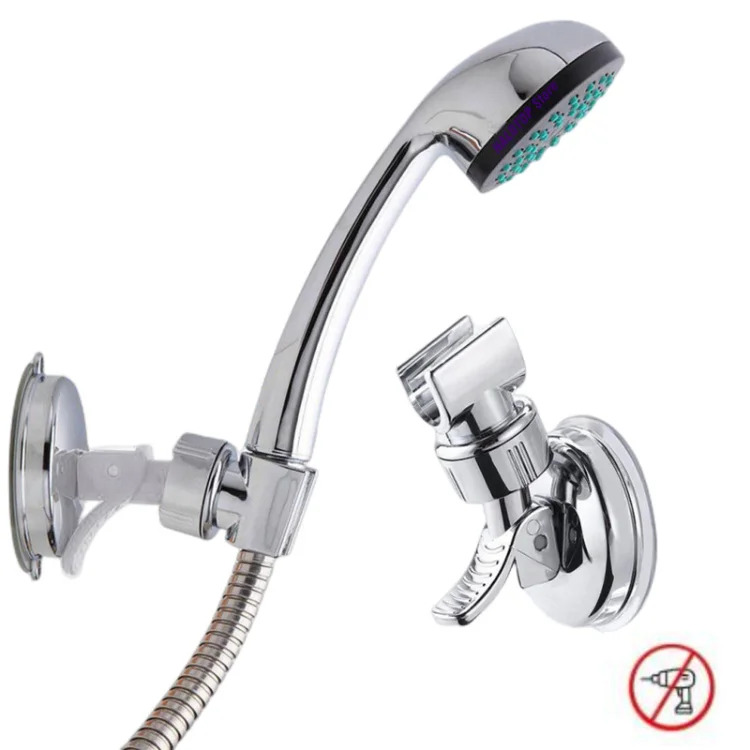 Supporto Soffione Doccia Adesivo - 360° Regolabile, No Fori, Per Pareti Lisce - Foto 14