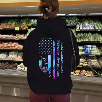 2024 Spring Autumn Casual Long Sleeve Female Gradient Beautiful Patterns Print Hoodie Versatile and Comfortable Daily Sweatshirt