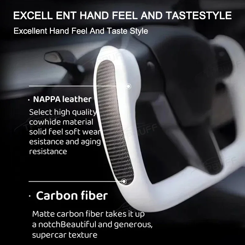 Yoke Handle Steering Wheel for Tesla Model Y 3 With Heating Model X Style Personalized Racing Leather Carbon Fiber 350mm,racing steering wheel