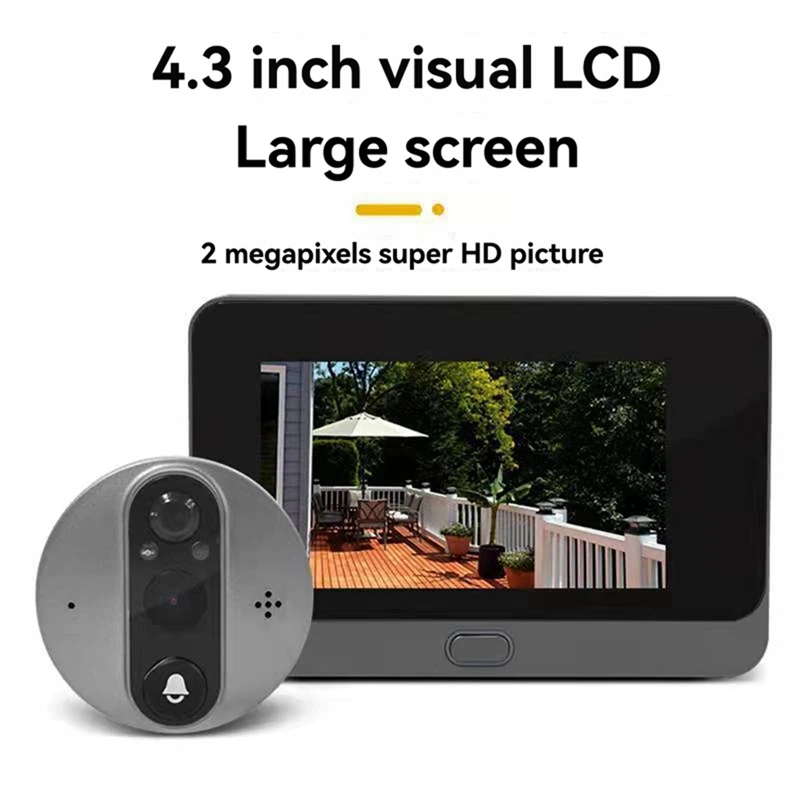 ABUG-Tuya Wifi Smart Cat Eye Doorbell Monitoring 3MP Camera 140&deg; Wide Angle Electronic Cat Eye Observer