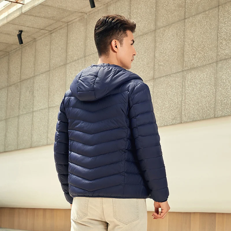 Chericom Spring Men's Down Jacket Lightweight Padded Jacket Duck Down Warm Versatile Puffer Solid Waterproof Coat 279503
