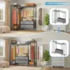 L20 L Shaped Garment Rack Corner Adjustable Clothing Rack Heavy Duty Coat Rack with 4 Fabric Drawers, Black 2