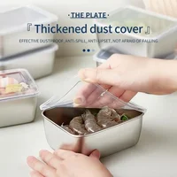 Récipient de conservation des aliments en acier inoxydable avec couvercle – Boîte hermétique de conservation des aliments frais pour réfrigérateur |   Petit organisateur de cuisine épais 2