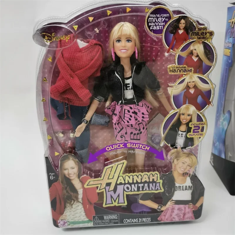 Disney Hannah Montana Doll Miley Stewart Fashion Princess Doll Joint Movable Beautiful Girl Play House Toy Anime Figures Gifts