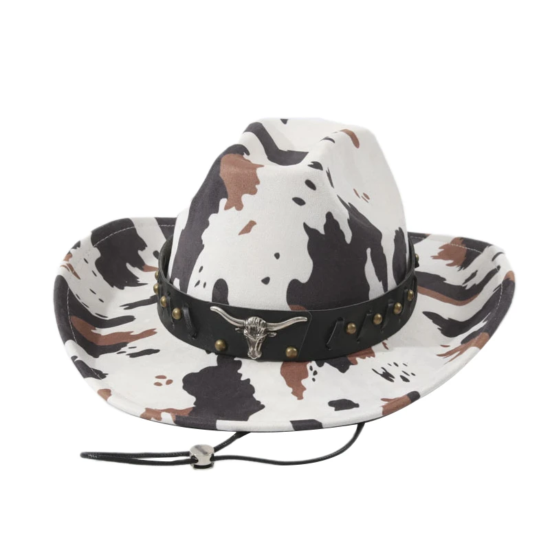Women Men Summer Sun Hat Breathable Foldable Sun Protection Cow Print Cowgirl Hat Holiday Beach Cap