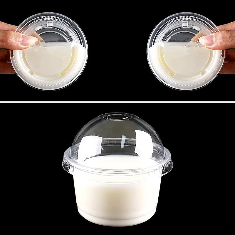 250ml Disposable Salad Cup Transparent Plastic Dessert Bowl Container Ice Cream Desserts Bowls Plastic Cups With Lids 20pcs