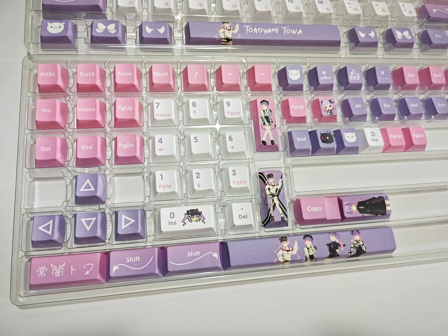 Tokoyami Towa Key Cap Hololive Vtuber Key Cover Pbt Dye Sublimação Cherry mx Cross Axis Switch Keycap para Teclado Mecânico - Imagem 2