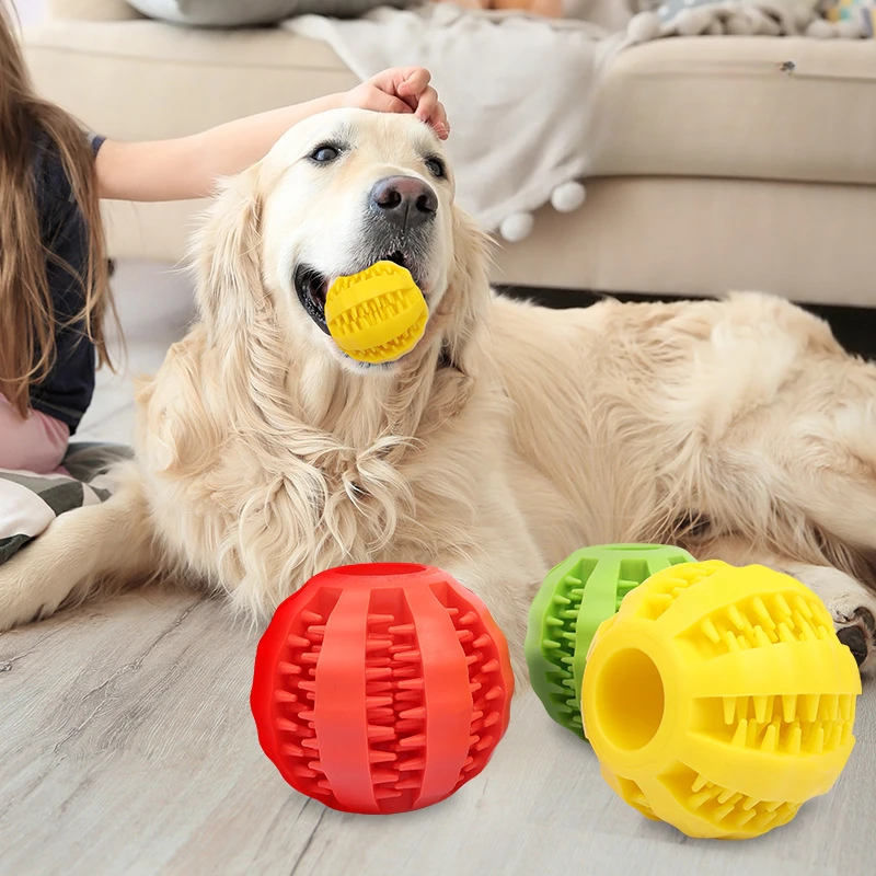 

Pet Toys Bite Resistant Teeth Cleaning Leaky Ball Teething Balls