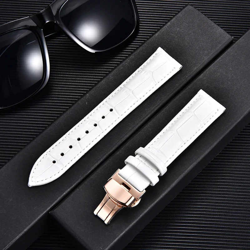 High-Quality Bamboo Pattern Watch Strap with Butterfly Buckle - Multi-Color Options