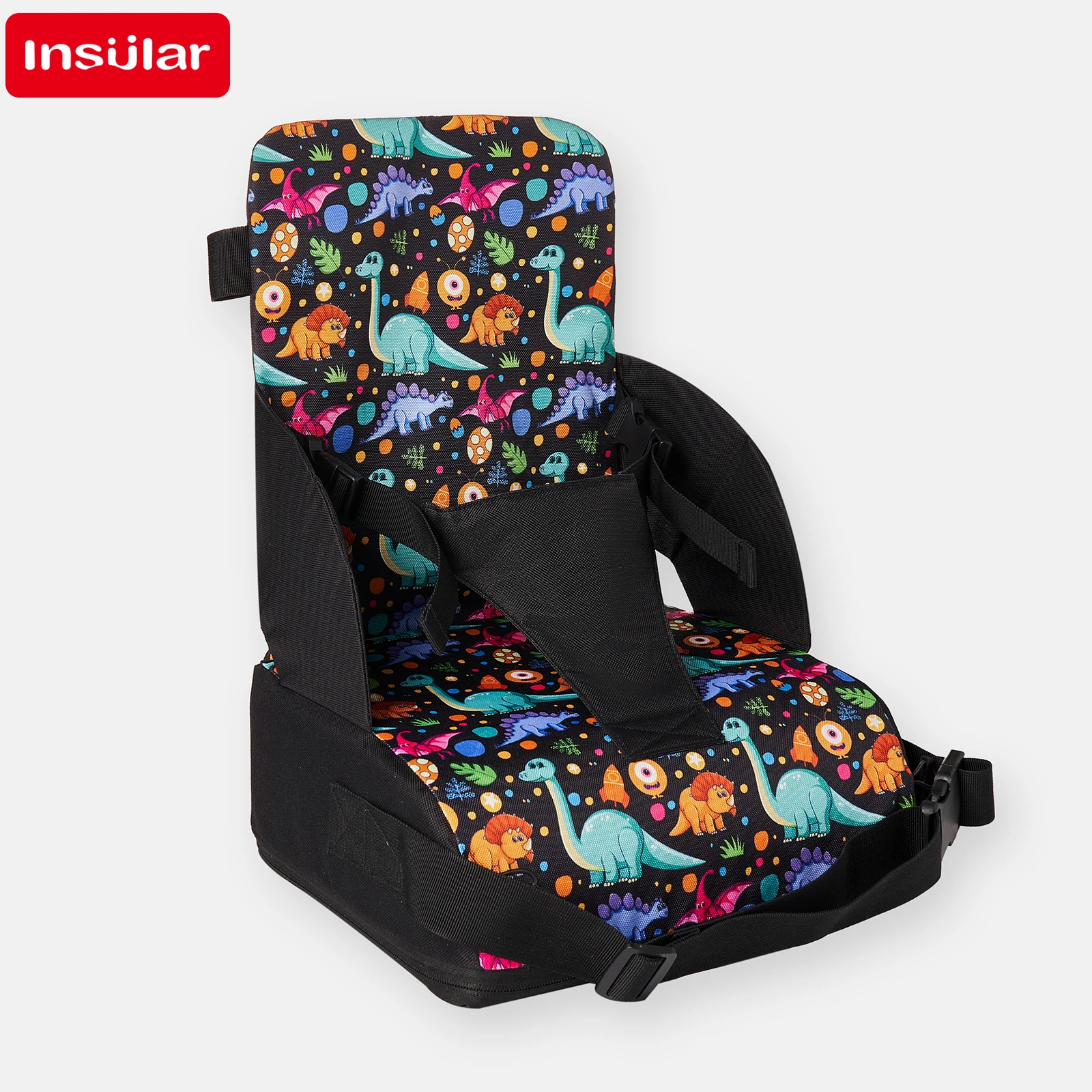 INSULAR Portable Foldable Children's Seat High Cushion Baby Dining Chair High Cushion Children's Travel Supplies