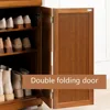 Bamboo Shoe Storage Cabinet with Doors, 7 Tier Free Standing Shoe Rack, 36-40 Pairs Cabinet, Entryway Organizer 4