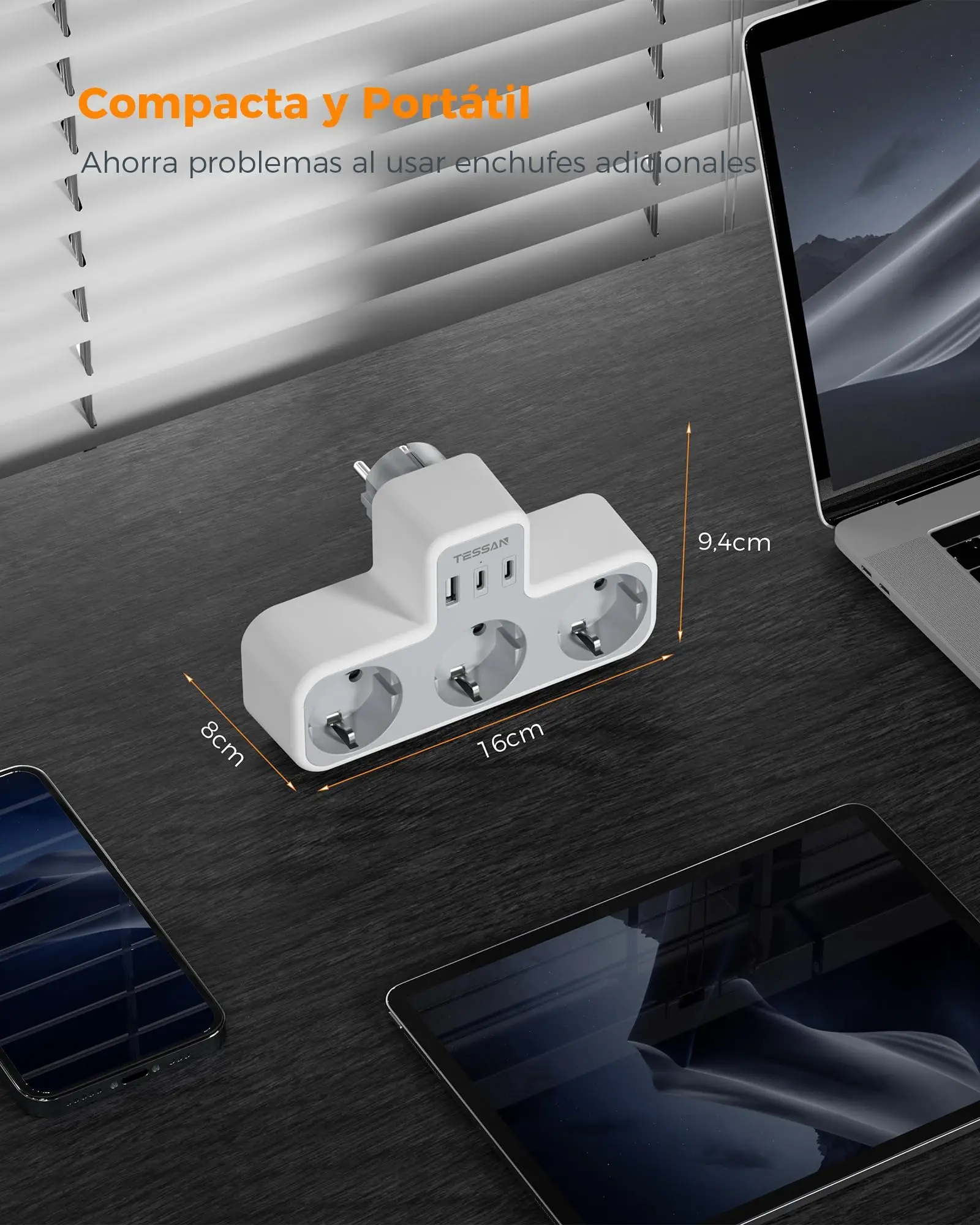 Power Strip TESSAN Multiple Socket Power Strip with 3 Outlets +1 USB Port +2 Type C 6-in-1 Plug Socket Adapter Wall Charger for Home Office power strip,plug adapter,electrical socket,power socket,power plug adapter,wall socket extender