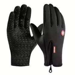Enhanced Winter Warm Touchscreen Waterproof Outdoor Gloves - M (Black)