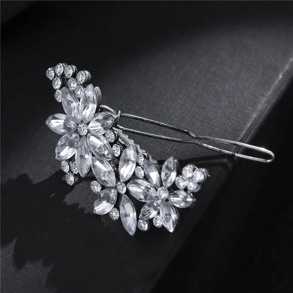 Fashion Women Lady Crystal Rhinestone Bridal Wedding Flower Hairgrips Hairpins Hair Clip Hair Jewelry Accessories hair accessory hair clip jewelry accessories