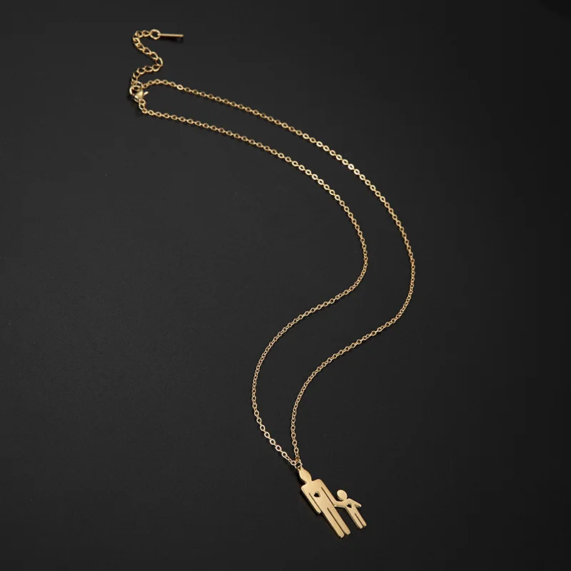 Dreamtimes Family Love Necklace Father Chain Kid Child Baby Son Daughter Gift For Woman Man Stainless Steel Pendant Jewelry Gift_voghion.com