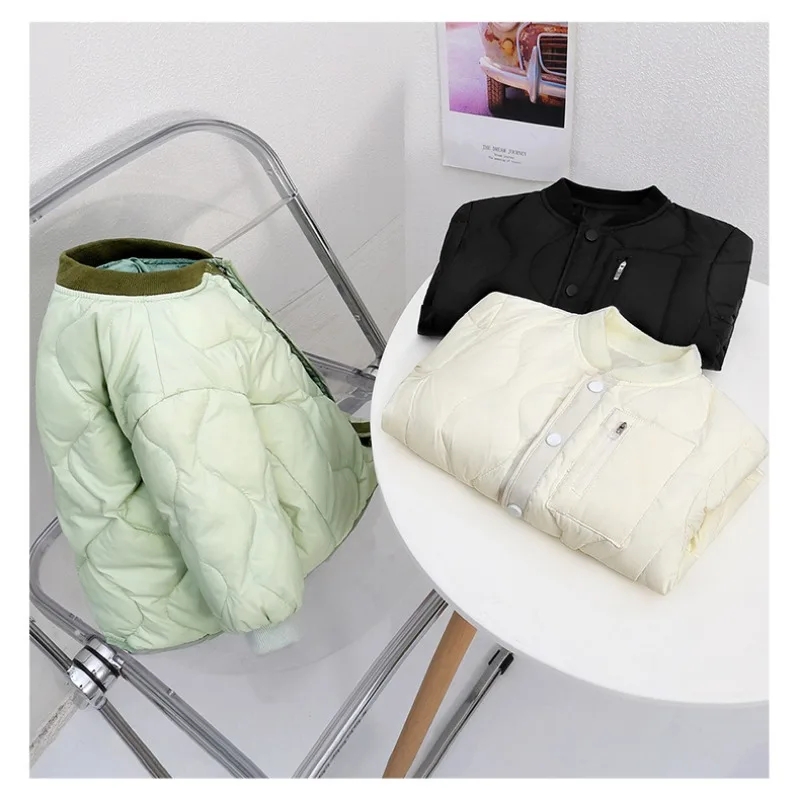 소년 다운 코트 어린이 면화 의류 겨울 소녀 따뜻한 느슨한 재킷 가을 어린이 패션 Outwears 2025 새로운 캐주얼상의