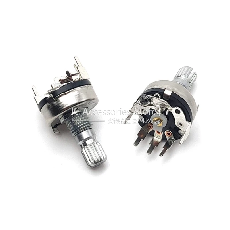 Multiturn potentiometer linear potentiometer rotary potentiometer potentiometer kit trimmer potentiometer electronic components 5PCS RV17 With Switch Potentiometer B1K B2K B5K B10K B20K B50K Handle Length 15MM Diameter 17MM 5Pin 2K 5K 10K 20K 50K Bend Foot