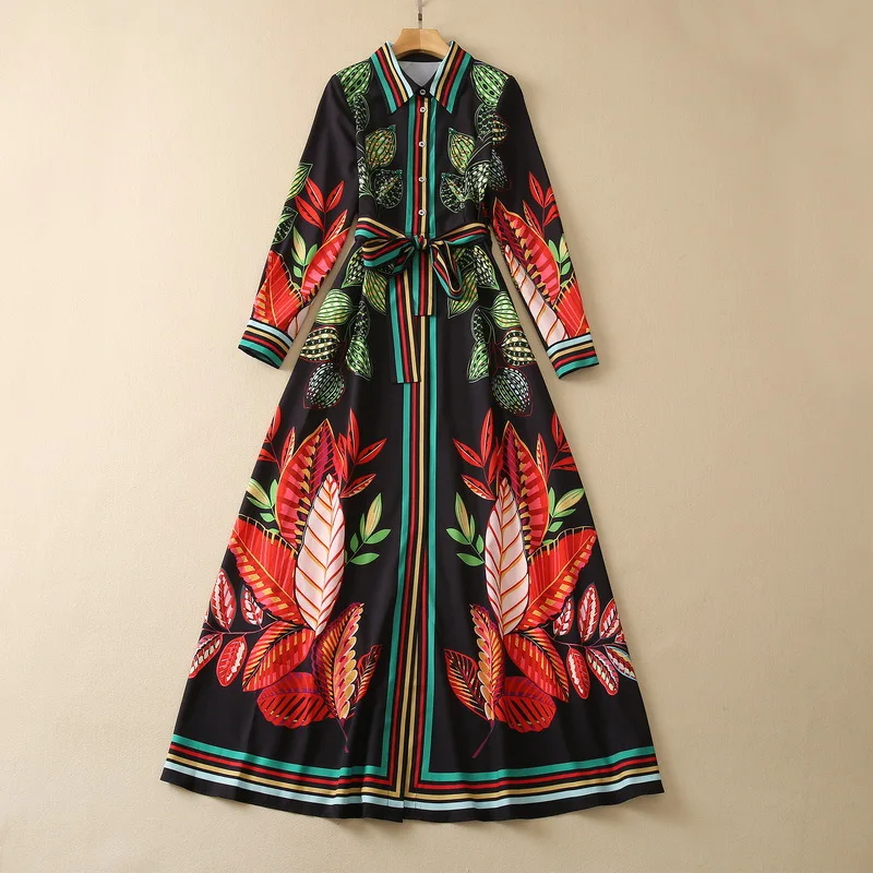 

New European and American women's wear for winter 2022 Long sleeve lapel heavy bead Fashionable single breasted dress