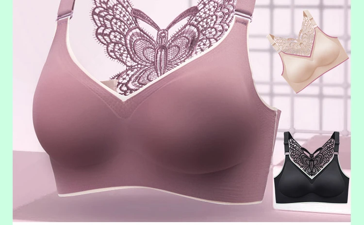 Soutien-gorge,Soutien-gorge push-up sans couture pour femme,joli dos