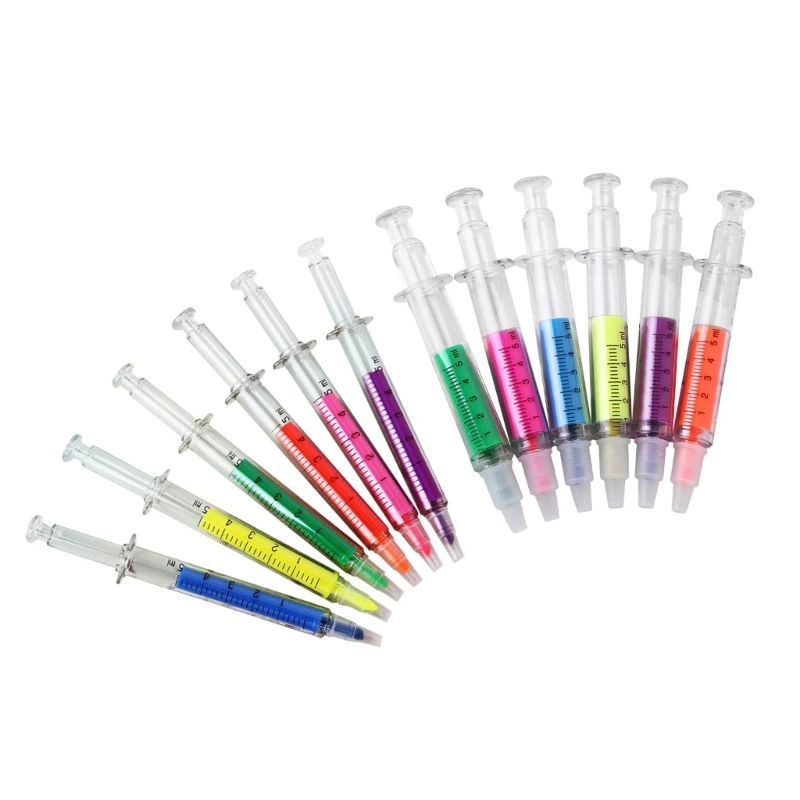

6 Colors Highlighters No Bleed-Syringe Highlighter Aesthetic Highlighters Gift