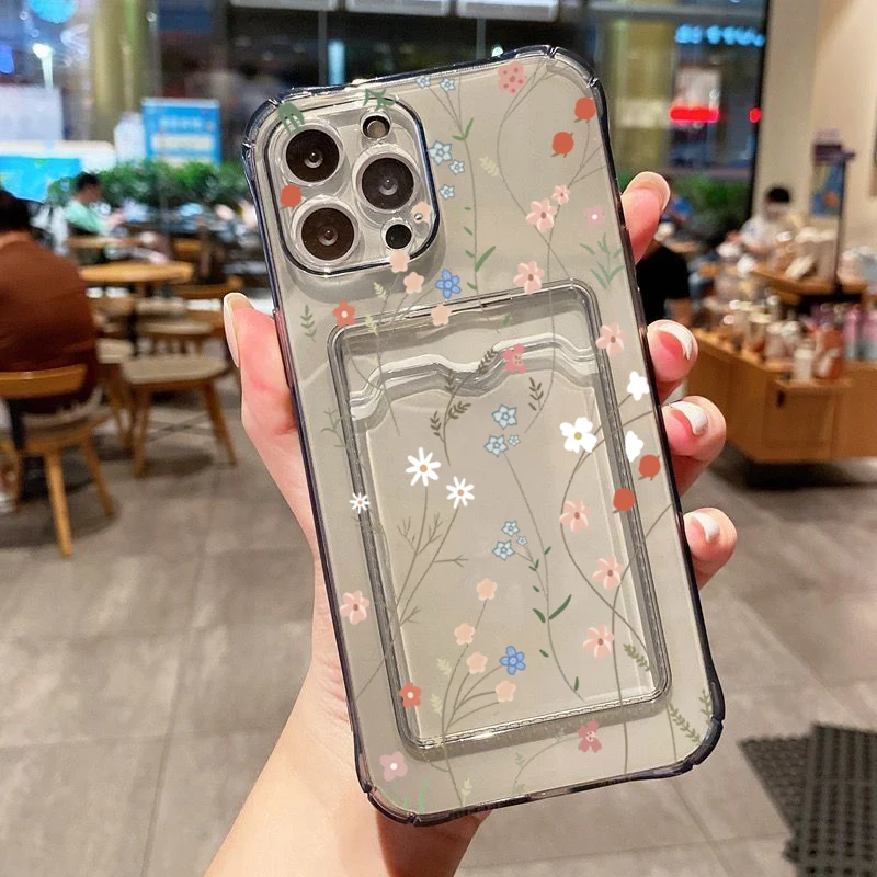 Für iPhone 14 Pro Max Hülle Daisy Flower Klare Handyhülle für iPhone 11 12 13 15 16 XS XR X 7 8 Plus Brieftasche Karte Tasche Halter Abdeckung – Detail 15