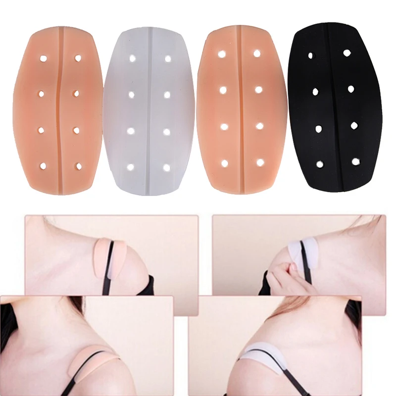 Soft Silicone Half-Transparent Anti-slip Shoulder Pads Lady Relief Pain Bra Strap Cushions No-Slip Holder 1Pair
