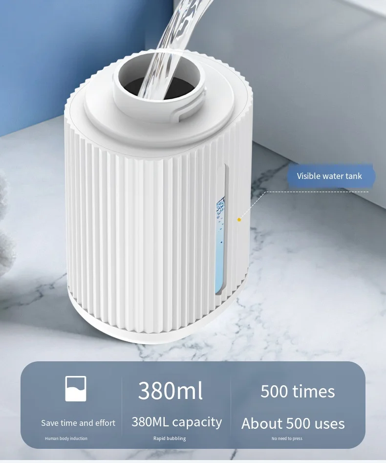 Touchless Automatic Soap Dispenser USB Rechargeable Electric Foaming Foam Dispenser for Kitchen Bathroom