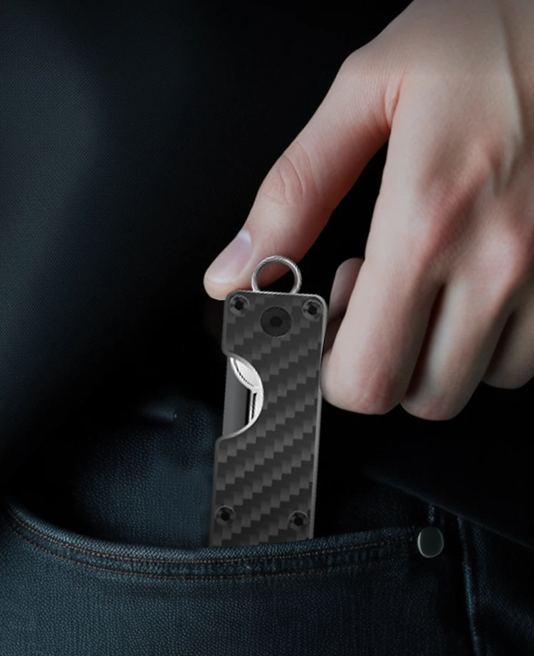 Kompakter Schlüssel-Organizer, Schlüsselanhänger, Schlüsseletui, minimalistischer Autoschlüsselhalter im Taschenformat für Schlüsselanhänger, Schlüsselanhänger, Schlaufenstück – Detail 8