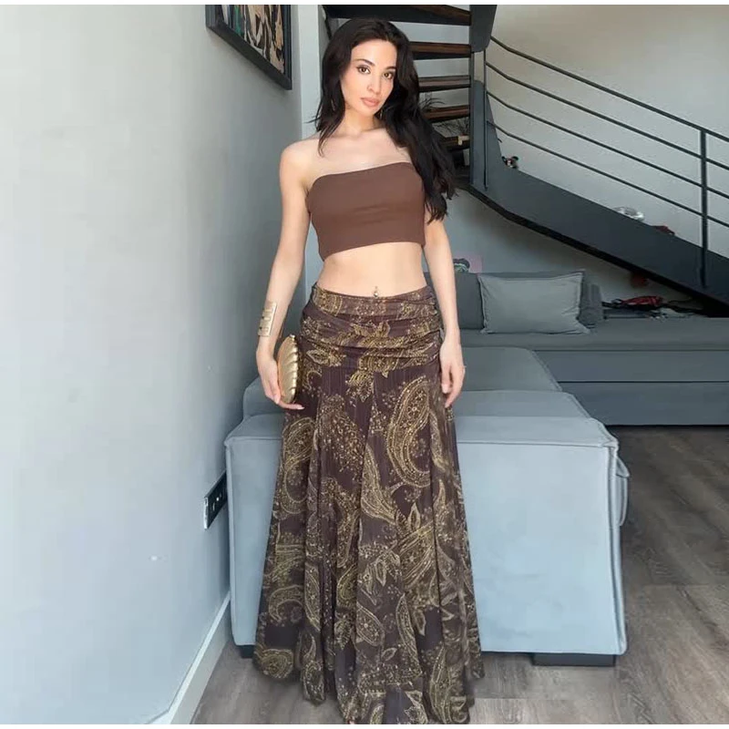 Y2K Chic Print Asymmetric Maxi Skirts Women Fashion High Waist Pleated A-line Skirt 2025 Summer Autumn Beach Party Streetwear S2c0fceef1b354de981baab8fb9205db5E