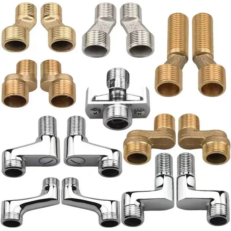 Bathroom Accessories Shower Faucet Curved Foot Fittings Brass Shower Room Pipe Bend Connector Bathroom Elbow Reducing Kitchen Angled Change Joint