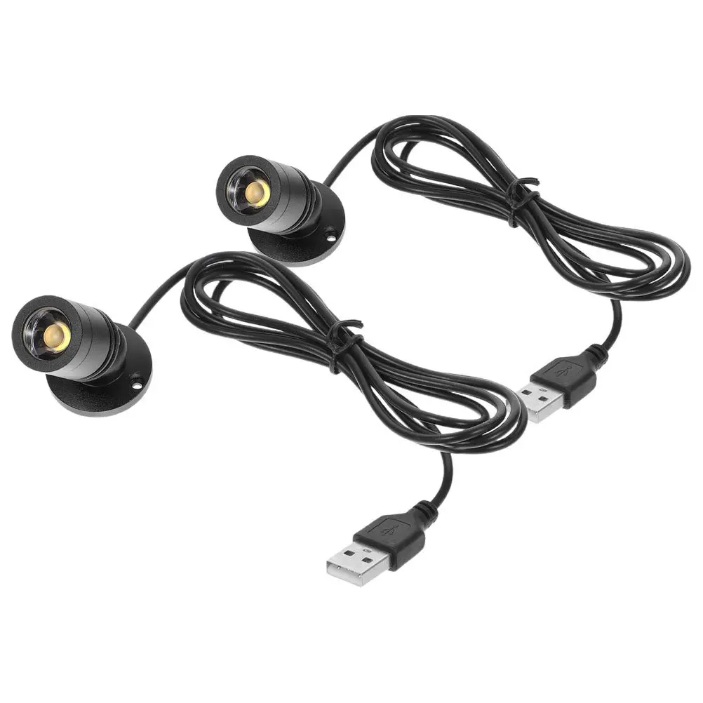 2개입 USB 스포트라이트 LED 미니 스포트라이트, 캐비닛, 보석 진열, 실내 장 소형 스탠딩 스팟 조명 (저조도)