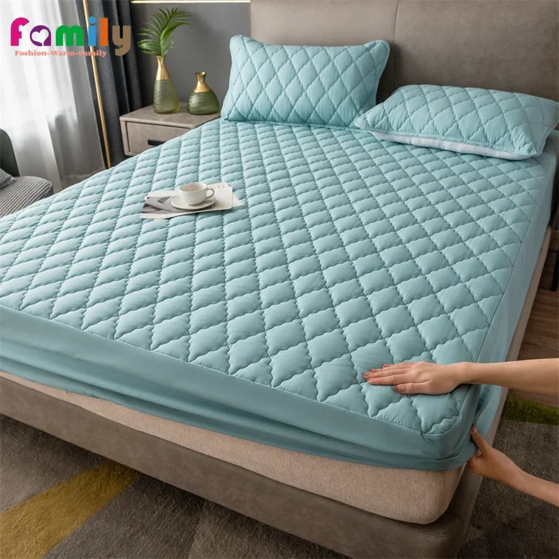 Modern Soft Mattress Cover Waterproof Bed Covers Thick Quilted Mattress  Protector Custom Size Fitted Bedsheet with Elastic Band