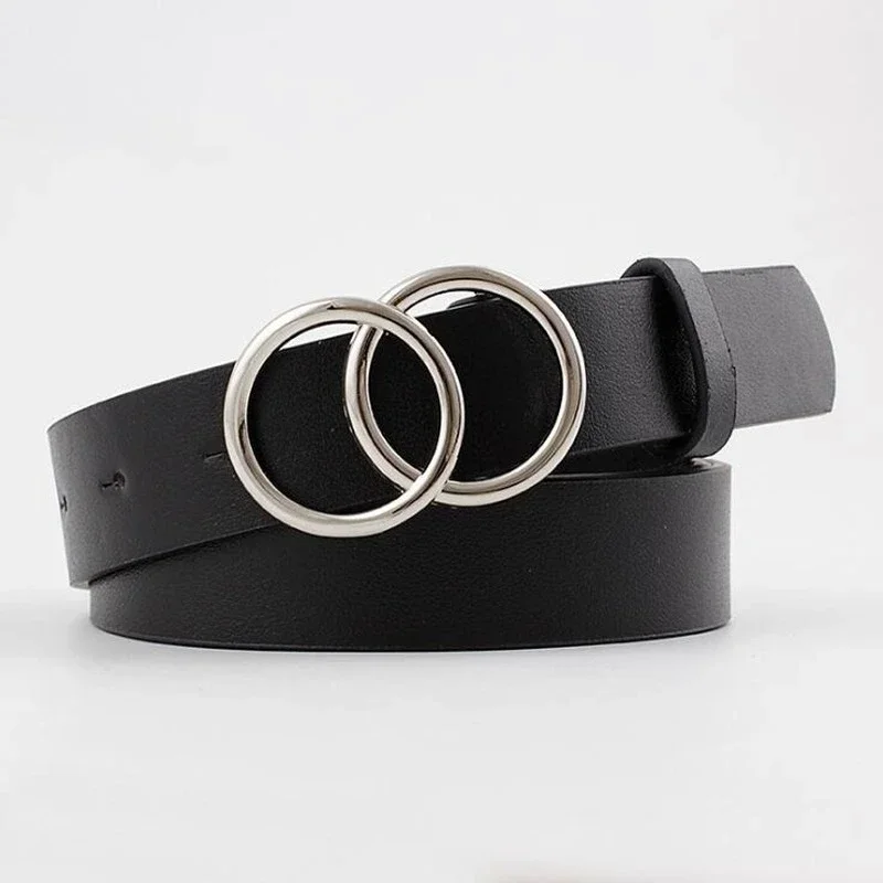 Stylish Silver Gold Double Ring Waist Belt