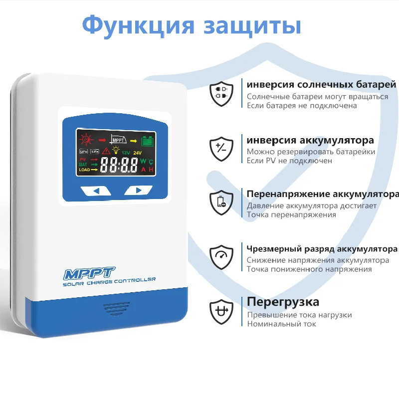 รูปสินค้า คอนโทรลเลอร์ชาร์จโซลาร์เซลล์ 40A จอ LCD ควบคุมโหลดได้หลากหลาย