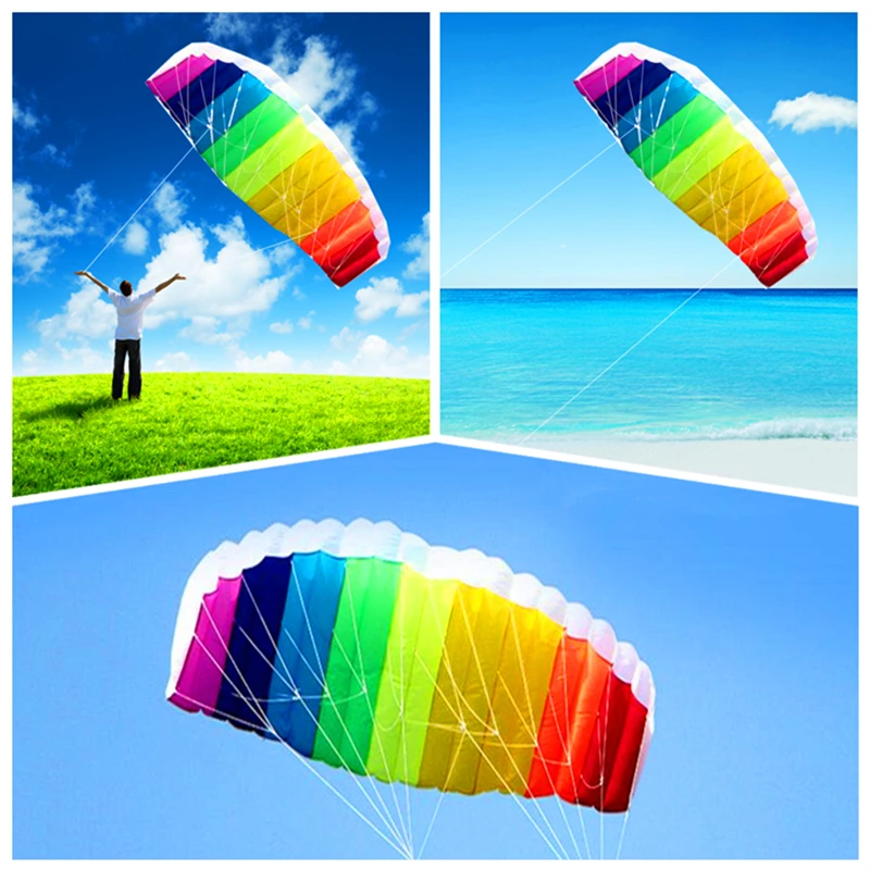 free shipping 2.7m dual line parafoil kite flying power kite braid paragliding kiteboard outdoor fun toys sports