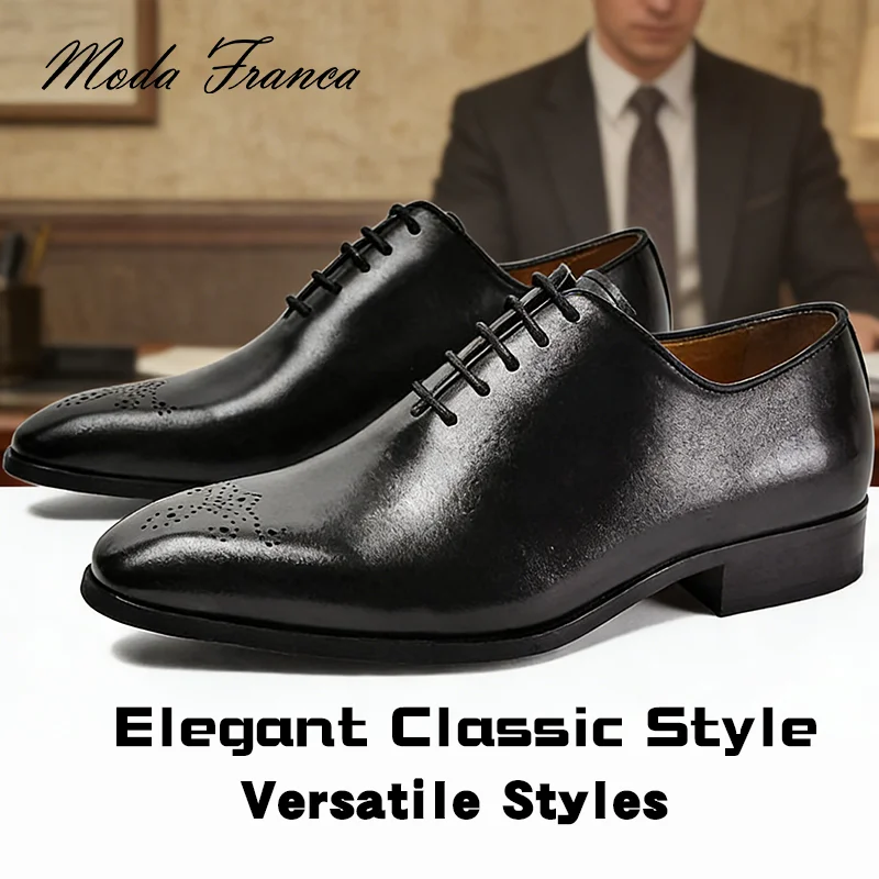 Vintage Italian Mens Wedding Dress Shoes Genuine Leather  display picture 2