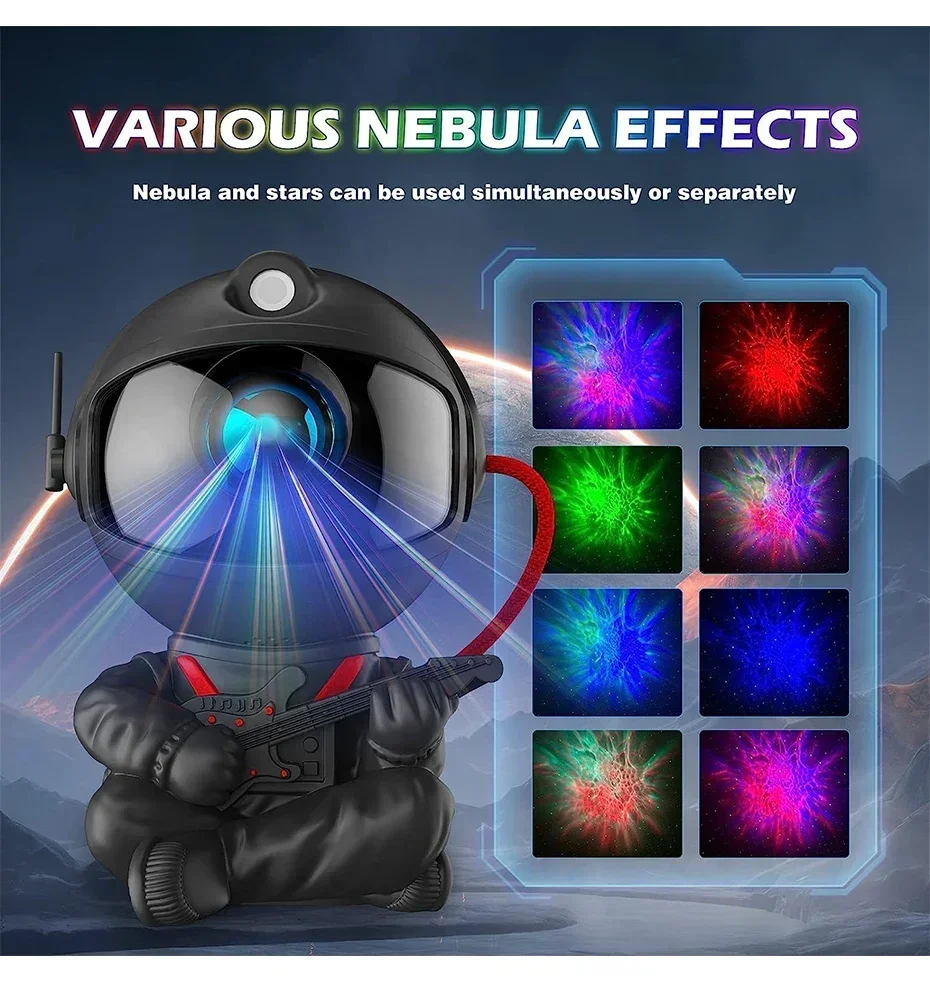 Description Picture 4 of itemGalaxy Star Projector LED Night Light Starry Sky Astronaut Porjectors Lamp For Decoration Bedroom Home Decorative Children Gifts