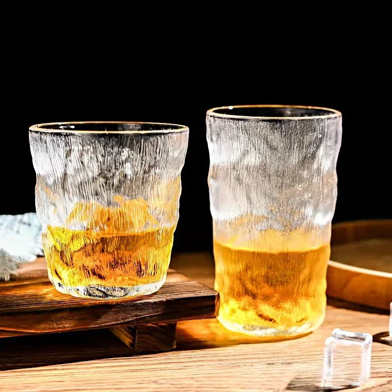 1pc 300ml 350ml Drinking Glasses Simple Glacier Cocktail Glass Cups Rock Whiskey Wine Coffee Cup Coffee Mug Drinkware Gift