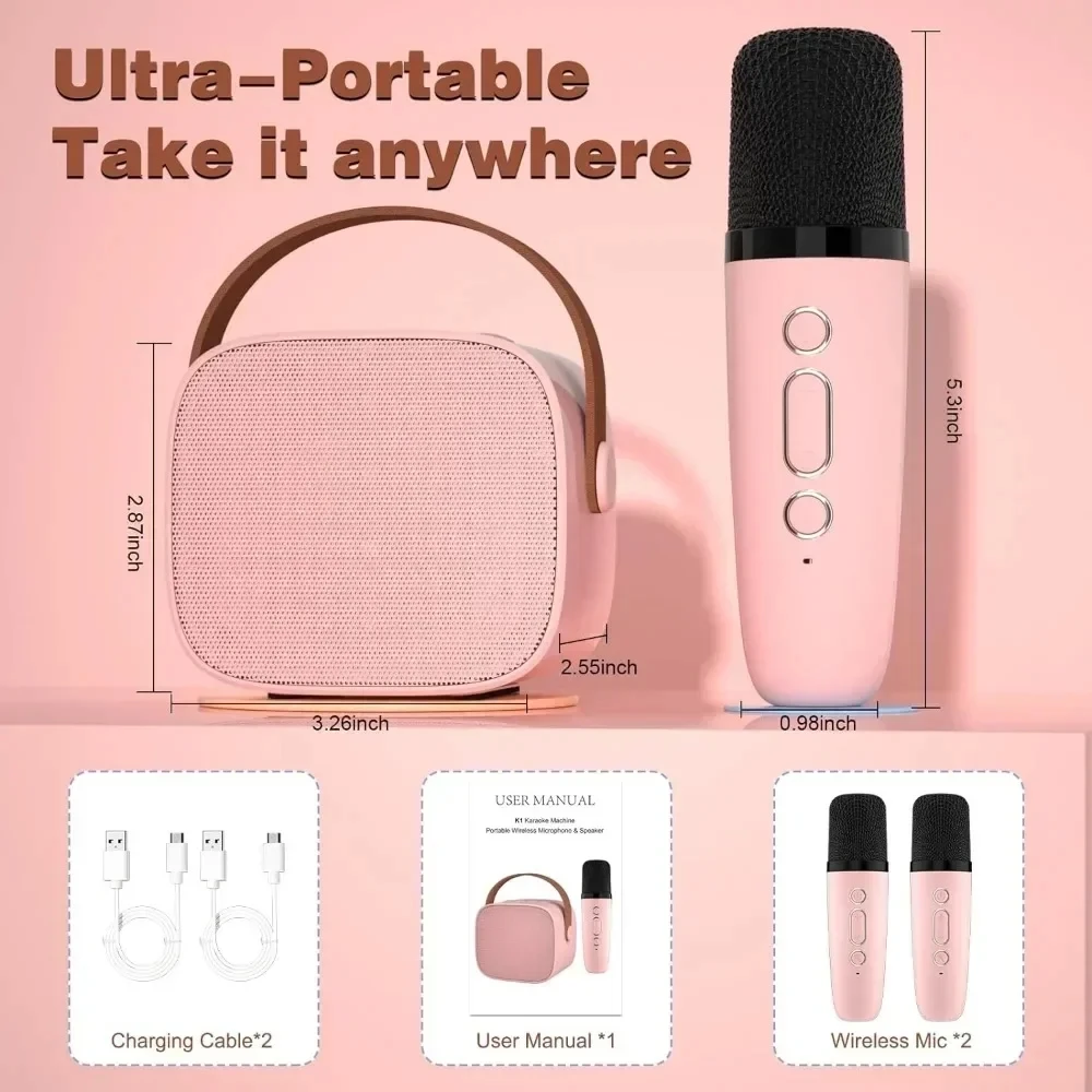 Portable Karaoke Machine with Wireless Microphone
