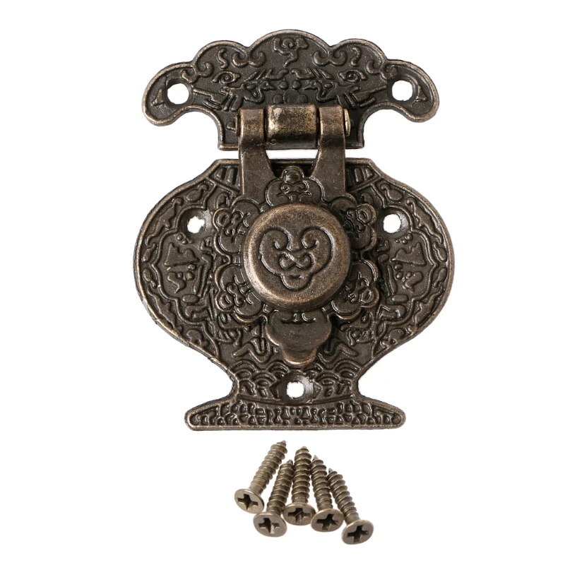 Antique Bronze Hasp Latch latch catch cabinet latch Jewelry Wooden Box Mini Cabinet Buckle Lock Decorative