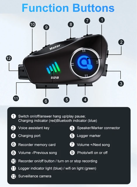 Motorcycle Helmet Camera FreedConn Motocycle Helmet Waterproof