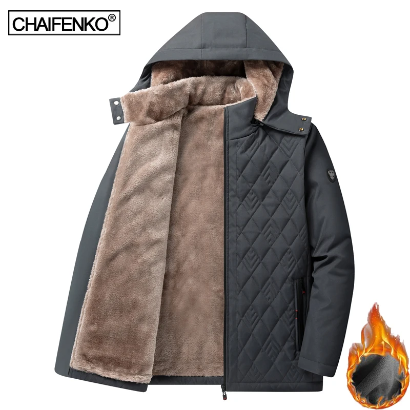 

5XL Men Winter New Casual Warm Thick Fleece Detachable Hood Parkas Jacket Coat Men Autumn Fashion Windproof Parka Men Plus Size