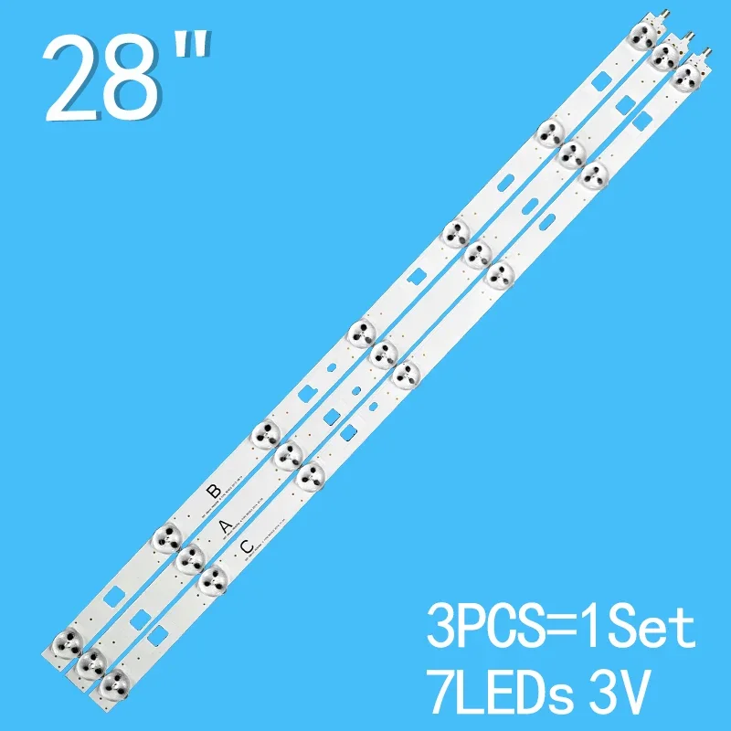 495mm 3PCS for Sony Inotek 28inch NDSOEM A TYPE REV0.0 Inotek 28inch NDSOEM B TYPE REV0.0 Inotek 28inch NDSOEM C TYPE REV0.0 3pcs set 7leds 3v 495mm for sony 28 tv inotek 28inch ndsoem a b c type rev0 0 drt 28inch ndsoem a b c