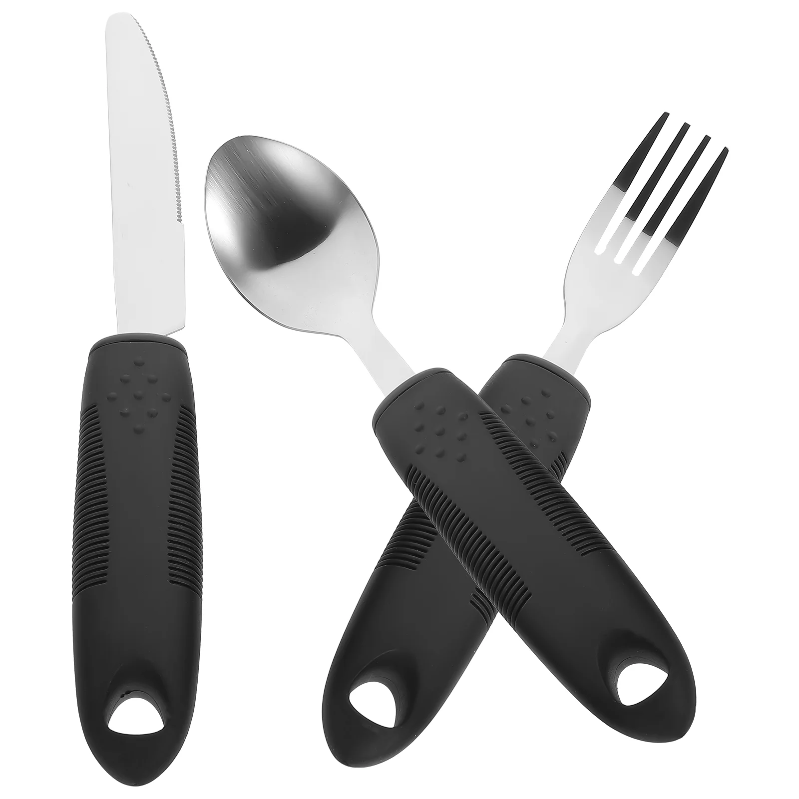 

Набор посуды из 3 предметов, Утяжеленные кухонные принадлежности, ручные вилки и ложки из нержавеющей стали Parkinsons для пожилых людей