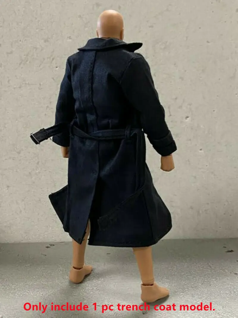 黒の生地のトレンチコート,6インチのフィギュアボディドール用モデル