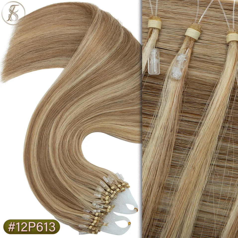 TESS 20-Zoll-Micro-Loop-Haarverlängerungen, dickes Echthaar, Micro Link, 1 g/Strang, Mikroring, 50 Stück, gerade, natürliche Haarverlängerungen – Detail 21