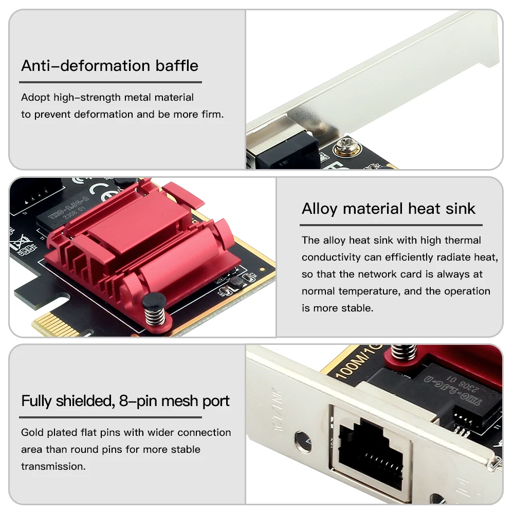 Tarjeta De Red Rtl8125b, 4 Puertos, 2,5 Gbps, Pcie Flexible | Cuotas Tarjeta De Red Rtl8125b, 4 Puertos, 2,5 Gbps, Pcie Flexible | Cuotas